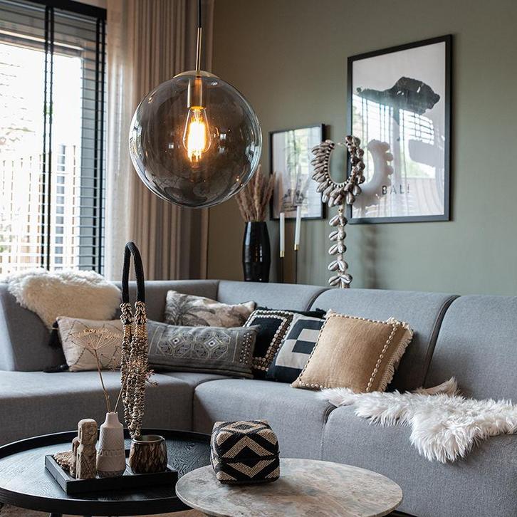 Qazqa Smoked Glass moderne hanglamp, Ø30cm, Zakelijke goederen, Kantoor en Winkelinrichting | Kantoorartikelen, Ophalen of Verzenden