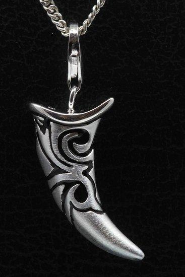 Zilveren Tand inleg onyx hanger en/of bedel, Sieraden, Tassen en Uiterlijk, Bedels, Verzenden