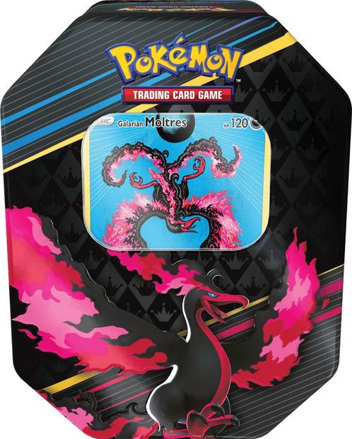 Pokémon - Crown Zenith - Galarian Moltres - Tin, Hobby en Vrije tijd, Verzamelkaartspellen | Pokémon, Verzenden
