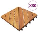 vidaXL Terrastegels 30 st 30x30 cm massief acaciahout bruin, Doe-het-zelf en Verbouw, Vloerdelen en Plavuizen, Verzenden, Nieuw