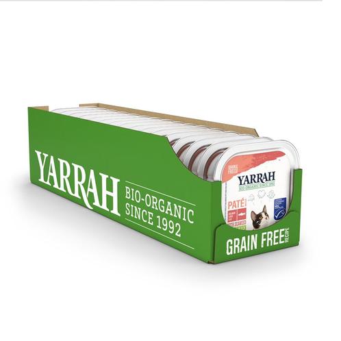 16x Yarrah Bio Kattenvoer Paté Zalm 100 gr, Dieren en Toebehoren, Dierenvoeding, Verzenden