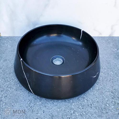 Ronde waskom marmer zwart Emporador Black, Huis en Inrichting, Badkamer | Badkamermeubels, Nieuw, Verzenden