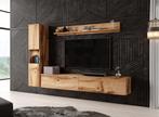 Wandmeubel eiken Set van 3 TV-Meubel, Verzenden, Nieuw, 25 tot 50 cm, 150 tot 200 cm