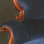 Elegante mahonie Willem III sofa met lavendelblauw velours N, Ophalen of Verzenden