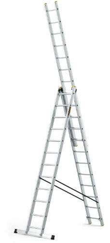 2dekans | DRABEST 3-delige aluminium ladder 3x12 treden PRO, Doe-het-zelf en Verbouw, Ladders en Trappen, Zo goed als nieuw, Ophalen of Verzenden