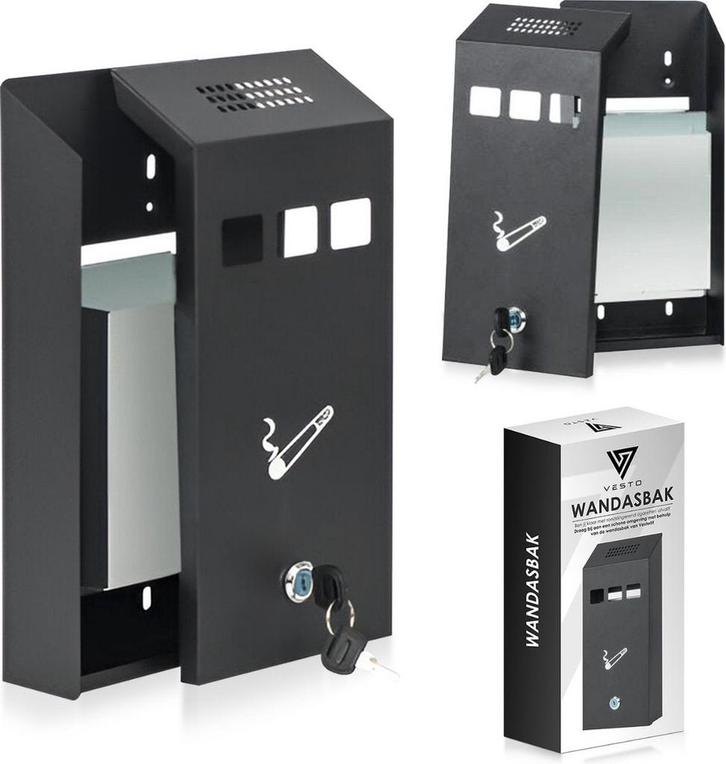 Vesto® Wandasbak - Asbak voor buiten – Rookpaal – Buitenasba, Huis en Inrichting, Woonaccessoires | Kapstokken, Nieuw, Verzenden