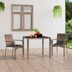 vidaXL Tuinstoelen 2 st met kussens poly rattan grijs, Tuin en Terras, Tuinstoelen, Verzenden, Nieuw, Rotan