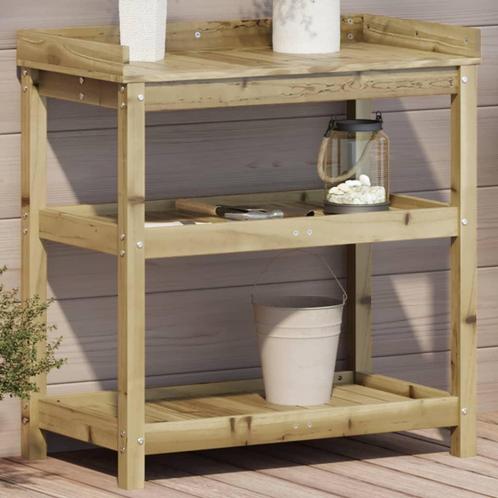 vidaXL Oppottafel met schappen 82,5x45x86,5 cm geïmpregneerd, Tuin en Terras, Overige Tuin en Terras, Nieuw, Verzenden