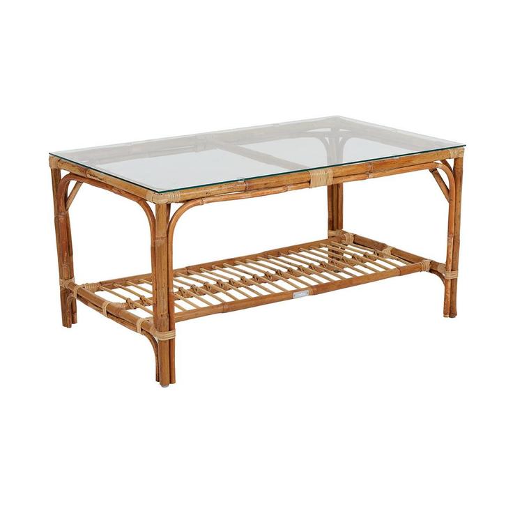 *WOONWINKEL* Brafab Astrakan Rotan Tuin Tafeltje Met Glas, Tuin en Terras, Tuinsets en Loungesets, Nieuw, Verzenden