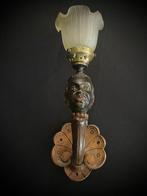 Wandlamp - Glas, Hout, Messing - De kandelaar van de Moor