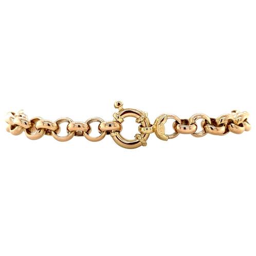 Zilgold jasseron armband 19 cm 14 karaat/925 zilver, Sieraden, Tassen en Uiterlijk, Armbanden, Zo goed als nieuw, Goud, Verzenden