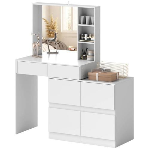 TRUUSK Kaptafel Cosmetische Tafel Met Spiegel, Push-to-open-, Huis en Inrichting, Tafels | Kaptafels, Nieuw, Verzenden