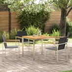vidaXL 5-delige tuinset van massief teakhout, Tuin en Terras, Tuintafels, Verzenden, Nieuw