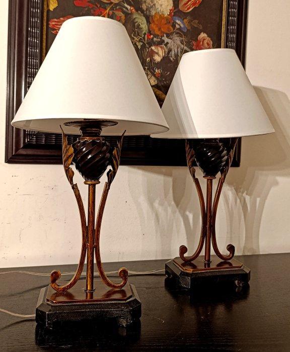 stile art déco, 46 cm - Lamp (2) - Metaal, Hout, Keramiek, Antiek en Kunst, Curiosa en Brocante