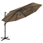 vidaXL Parasol 4-laags met aluminium paal 3x3 m taupe, Verzenden, Nieuw, 3 tot 4 meter