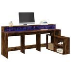 vidaXL Bureau met LED-verlichting 200x104x91 cm hout gerookt, Huis en Inrichting, Bureaus, Verzenden, Nieuw