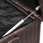 Polyrattan Kussenbox Bruin 122x56x61cm met Wielen, Verzenden, Nieuw