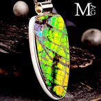 Een zeldzaam fossiel juweel - Ammolite!!! - Zilveren hanger, Verzamelen, Mineralen en Fossielen