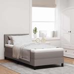 vidaXL Boxspring bed met matras met hoofdeinde Taupe 100 x, Verzenden, Nieuw, Stof