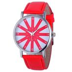 Fako® - Horloge - Ster - Rood, Sieraden, Tassen en Uiterlijk, Horloges | Dames, Nieuw, Verzenden