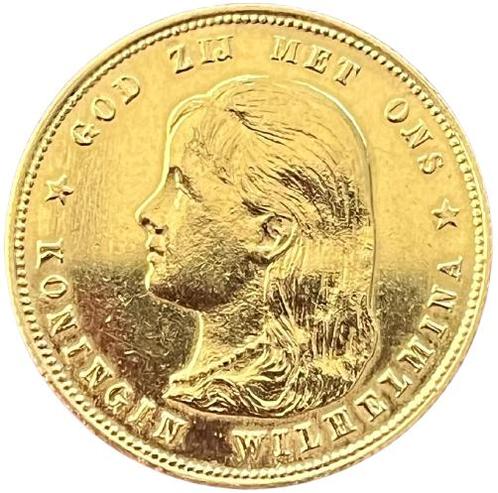 Gouden 10 gulden 1897 streepje onder 7 Wilhelmina Schaars, Postzegels en Munten, Munten | Nederland, Losse munt, 10 gulden, Koningin Wilhelmina