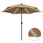 vidaXL Parasol met LED-verlichting en aluminium paal 300 cm, Tuin en Terras, Verzenden, Nieuw