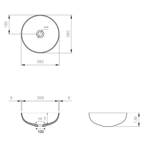 Waskom Plieger Round Keramiek 38 cm Wit, Doe-het-zelf en Verbouw, Sanitair, Ophalen of Verzenden
