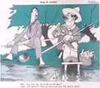 Spotprent over het advies van de visser aan Hitler (Lithos), Antiek en Kunst, Verzenden