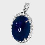 Hanger - 14 karaat Witgoud - 9.08ct. tw. Saffier - Diamant -
