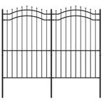 Zwart Staal Tuinhek 222cm | Tweedekansje | Veiligheid, Tuin en Terras, Tuinhekken en Hekwerk, Ophalen of Verzenden, Nieuw, IJzer