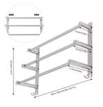 Uitschuifbaar Handdoekrek 3 Stangen met Haken RVS Wand, Verzenden, Nieuw
