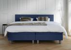 ACTIE! Boxspring Venetië 140 200 Blauw, Huis en Inrichting, Nieuw, 140 cm, Twijfelaar, 200 cm