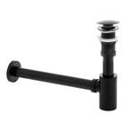 Wastafel sifon - met afvoerplug - mat zwart, Huis en Inrichting, Ophalen of Verzenden, Nieuw