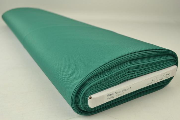 Groen waterafstotende canvas stof  - 10 of 50 meter rol, Hobby en Vrije tijd, Stoffen en Lappen, 120 cm of meer, 200 cm of meer