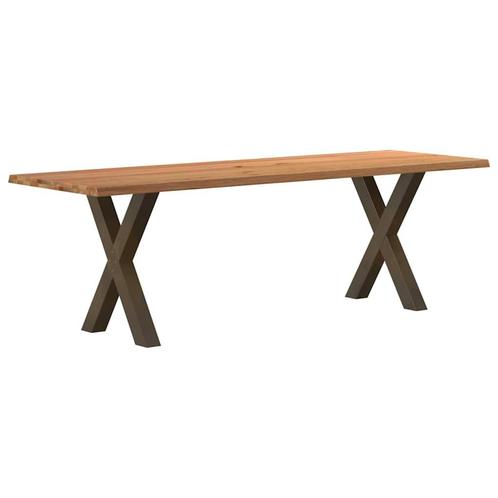 vidaXL Eettafel met natuurlijke rand 240x80x74 cm massief, Huis en Inrichting, Tafels | Eettafels, Nieuw, Verzenden
