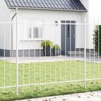 vidaXL Tuinscherm met Spitse Top Wit 1,7x1,5 m Staal, Verzenden, Nieuw, IJzer