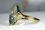 Ring - 14 karaat Geel goud Topaas - Blue Topaz, Sieraden, Tassen en Uiterlijk, Ringen, Nieuw