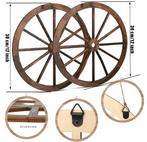 Set van 2 Houten Wagenwiel Decoratie Western Cowboy Wanddeco, Verzenden, Nieuw
