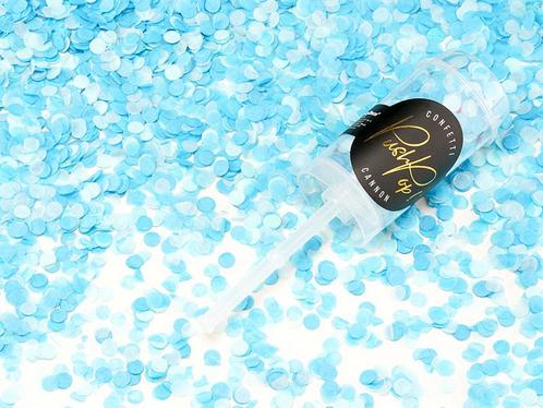Confetti Push Pop Blauw, Hobby en Vrije tijd, Feestartikelen, Nieuw, Ophalen of Verzenden
