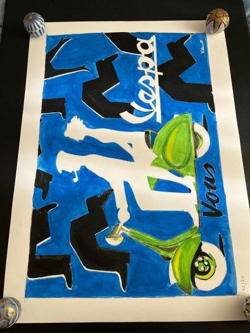 Bernard Villemot - Lithographie originale Vespa, Antiek en Kunst, Kunst | Tekeningen en Foto's