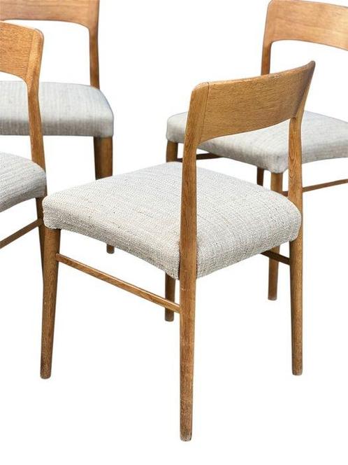 Stoel - Eik, Teak - Eetkamerset bestaande uit een ronde, Antiek en Kunst, Kunst | Designobjecten