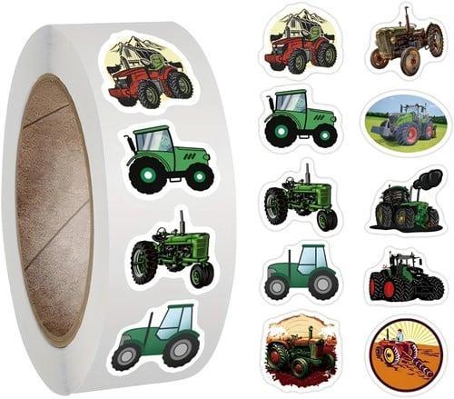 Sluitstickers trekkers tractor beloning rond etiket 2,5 cm, Hobby en Vrije tijd, Knutselen, Nieuw, Ophalen of Verzenden