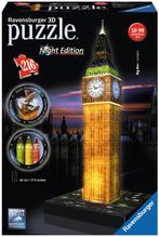 3D Puzzel - Big Ben - Night Edition (216 stukjes) |, Hobby en Vrije tijd, Denksport en Puzzels, Nieuw, Verzenden