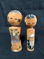 Beeldje - Pair of Japanese Kokeshi Dolls (2) - Hout