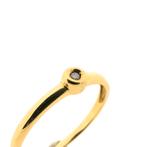 Gouden solitair ring met diamant | 0,01 ct., Sieraden, Tassen en Uiterlijk, Ringen, Goud, Met edelsteen, Gebruikt, Ophalen of Verzenden