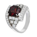 Ring - 18 karaat Witgoud - 5.23ct. tw. Spinel - Diamant, Nieuw
