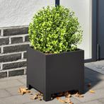 vidaXL Plantenbakken 2 st 30x30x30 cm staal zwart, Tuin en Terras, Bloempotten, Verzenden, Nieuw