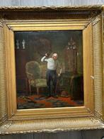 Hollandse school (XX) - Interieur met man, Antiek en Kunst