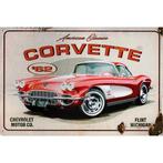 Wandbord Reclamebord Schild Corvette 1962 Chevrolet Motor, Ophalen of Verzenden, Nieuw, Auto's