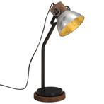vidaXL Bureaulamp 25 W E27 18x18x60 cm vintage zilverkleurig, Verzenden, Nieuw